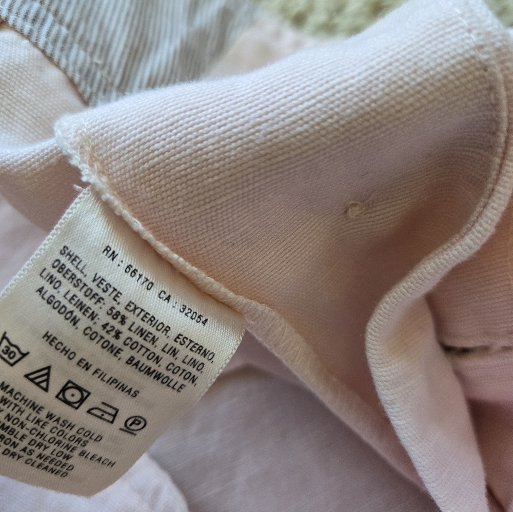 Cartonnier Anthropologie Wide Leg Pants Womens 14 Linen Blend Powder Pink - Picture 4 of 12